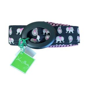 New Vera Bradley Pink Elephant fabric belt.